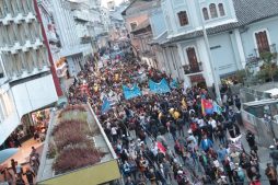 Эквадор, митинг против президента Ленина Морено и в поддержку Ассанжа