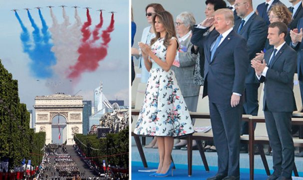 Дональд Трамп на параде в Париже ко Дню взятия Бастилии в 2017 году