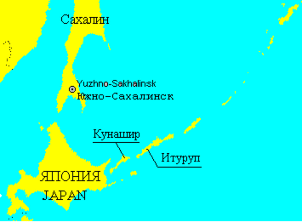 Курильские острова на карте евразии