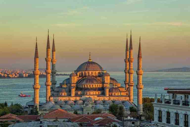 Blue mosque in Istanbul - sunset