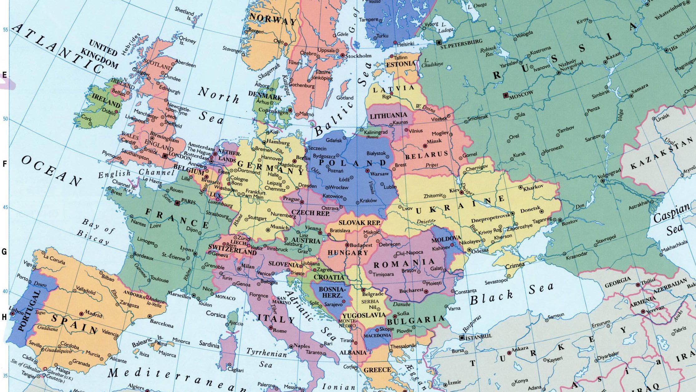 Соверменная карта Европы