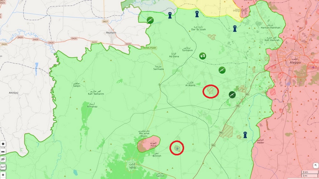Карта провинций Идлиб и Алеппо, Сирия