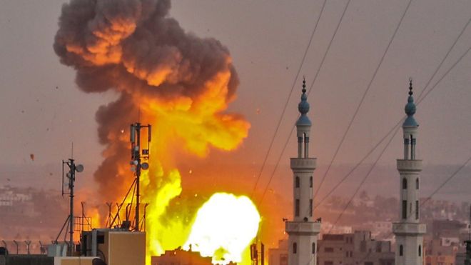 удар ВВС по палестинскому Сектору газа- ХАМАС