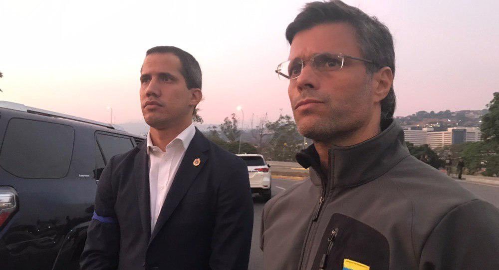 оппозиционеры Венесуэлы Хуан Гуайдо и Леопольдо Лопес