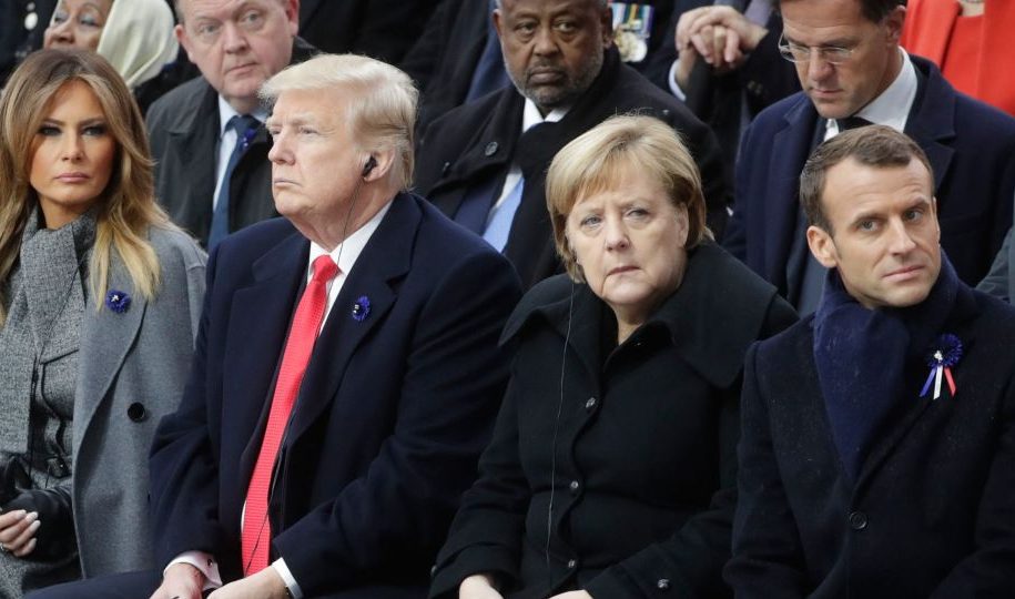 Трамп, Меркель и Макрон
