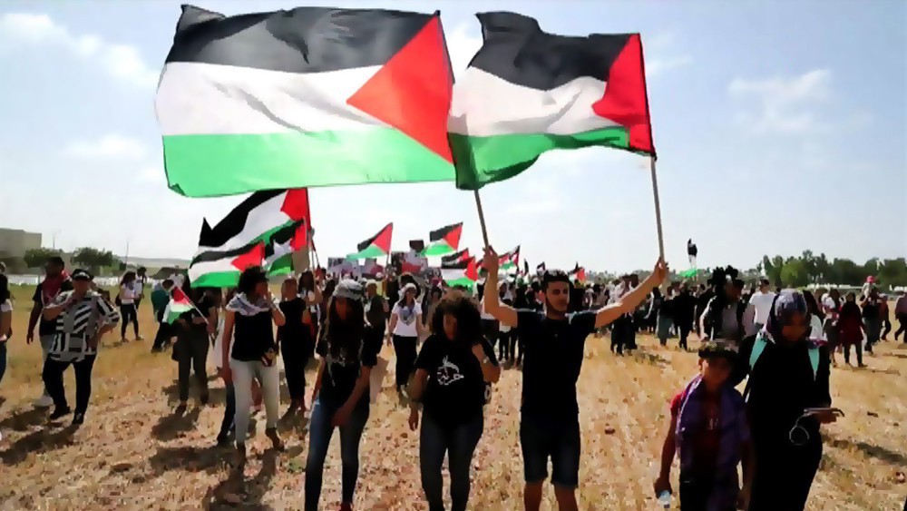 митингующие палестинцы