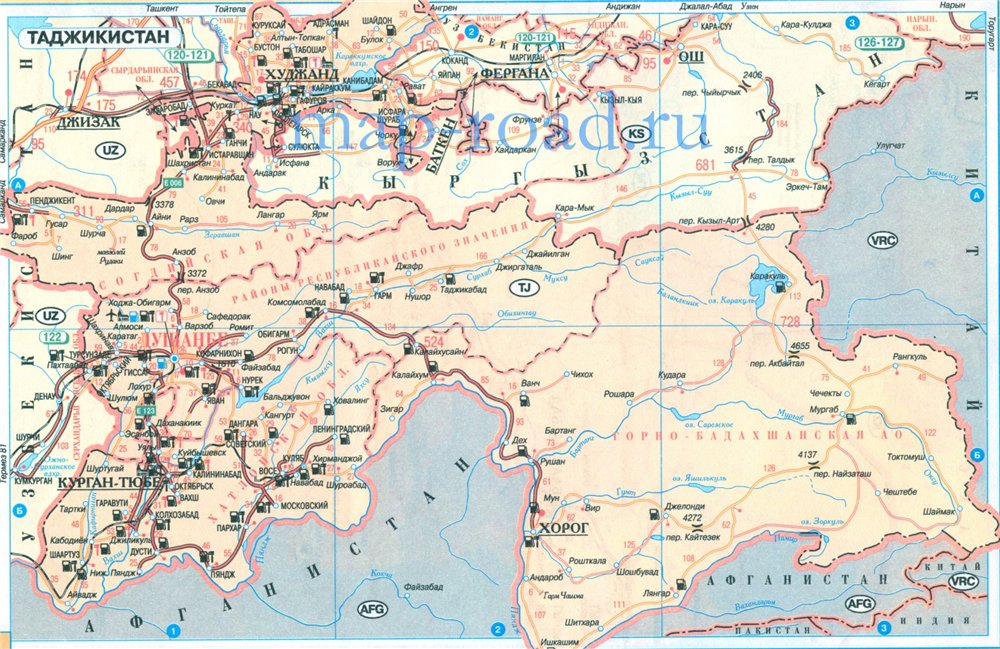 Фото Карта Таджикистана