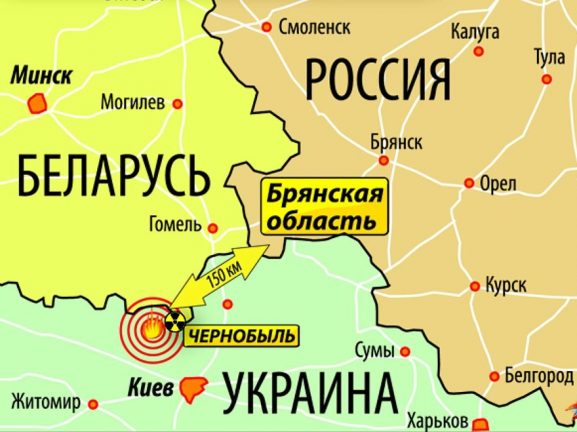 Чернобыль на карте