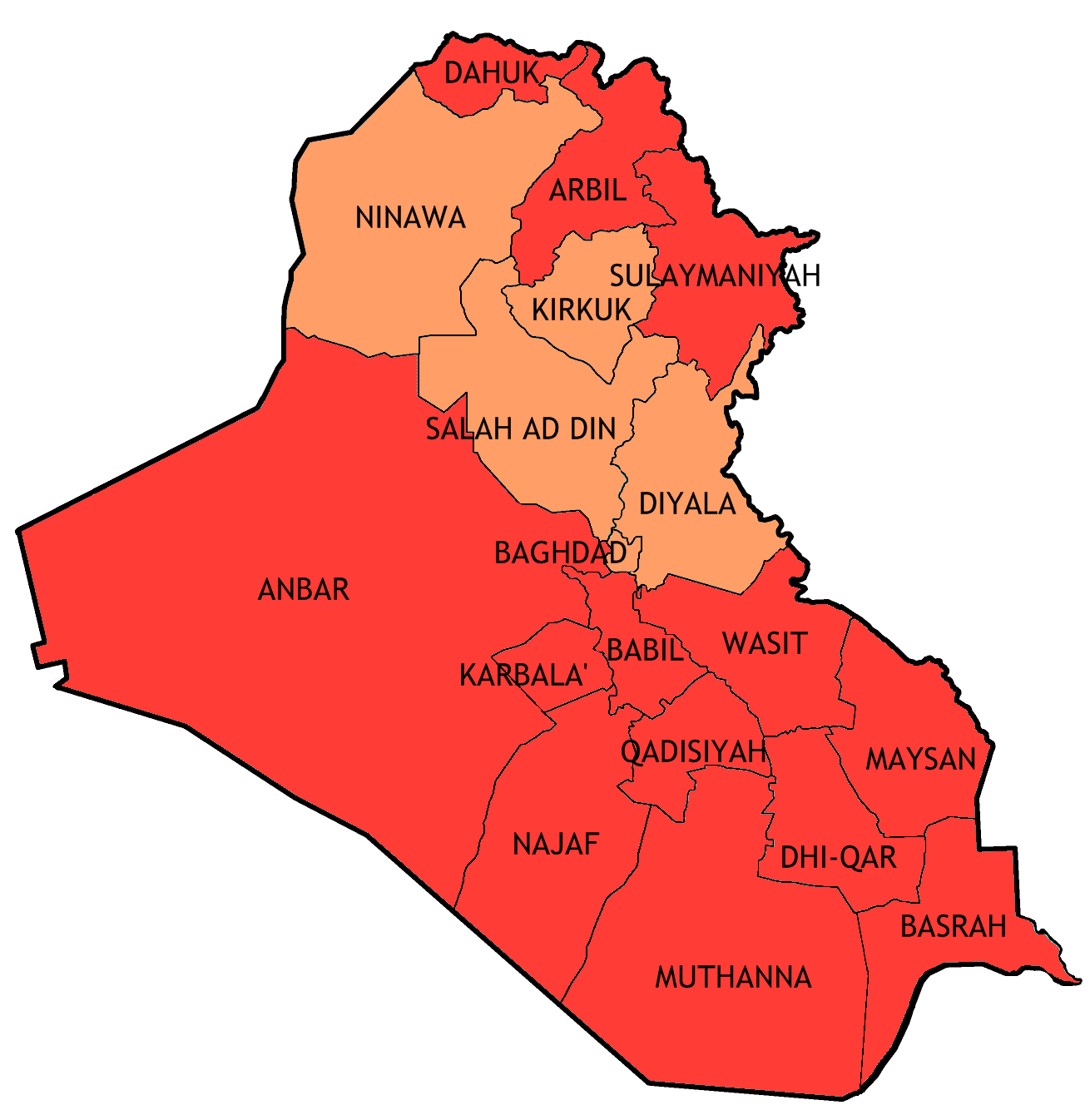 Ирак, провинции