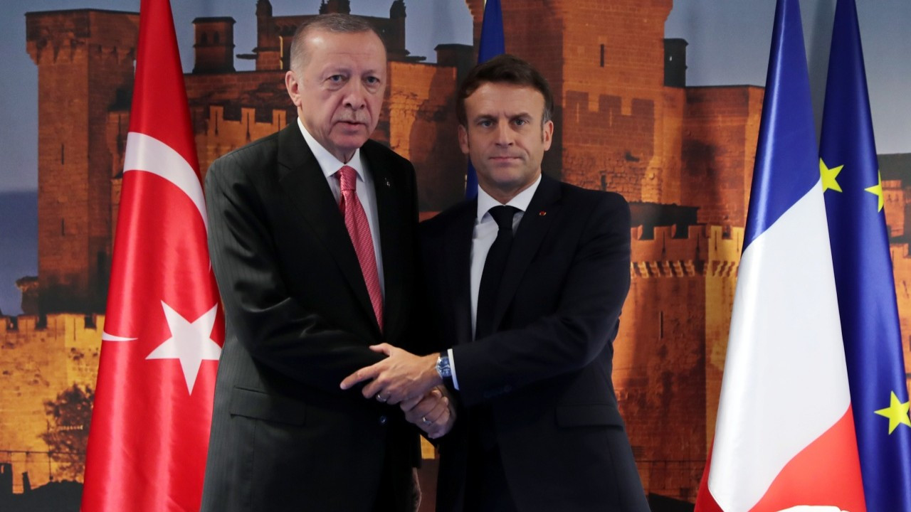 Эрдоган и Макрон на саммите НАТО