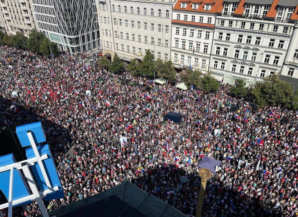 протесты в Праге 3 сентября 2022