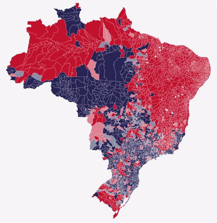 карта, выборы Бразилия 2022