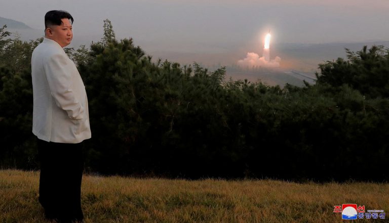 FILE PHOTO: FILE PHOTO: North Korea's leader Kim Jong Un oversees a missile launch at an undisclosed location in North Korea, in this undated photo released on October 10, 2022 by North Korea's Korean Central News Agency (KCNA).    KCNA via REUTERS