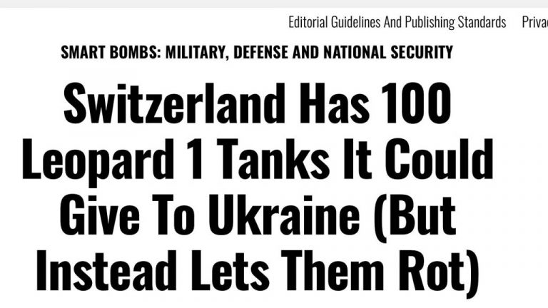 Швейцария не передала Украине немецкие танки, и теперь они ржавеют на складах