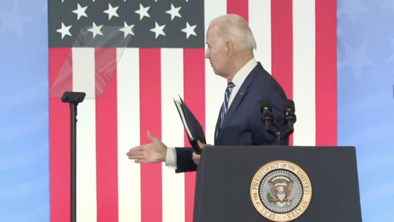 SHAKE IT OFF Joe Biden is mocked after 'shaking thin air' in latest gaffe after speech where he claimed he was a 'full professor'