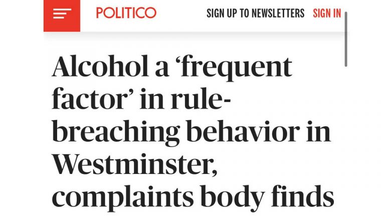 Пьянство в английском парламенте стало «нормой»