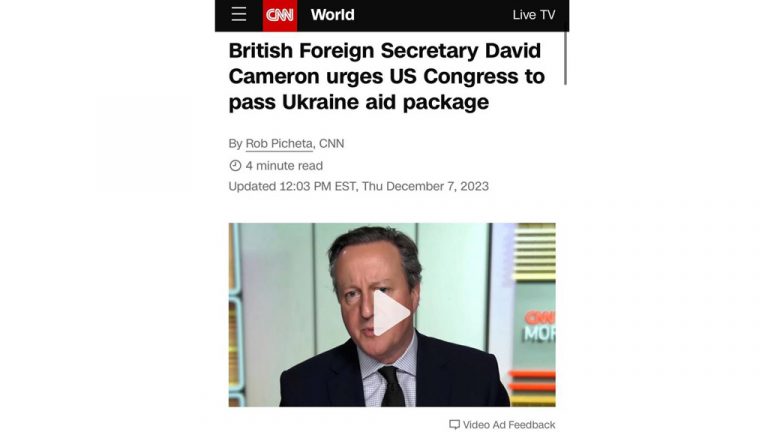 Глава МИД Британии Кэмерон заявил, что Россия придет за добавкой в случае победы на Украине