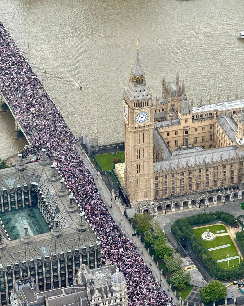 Митинг против иммиграции в Лондоне 14 сентября 2025 года