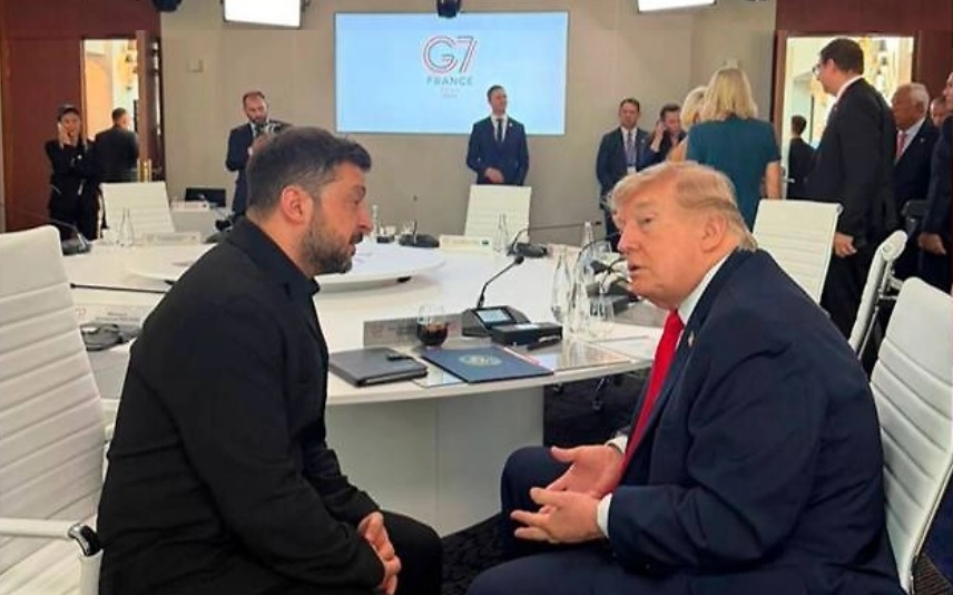 Владимир Зеленский и Дональд Трамп на саммите G7. Фото © соцсети